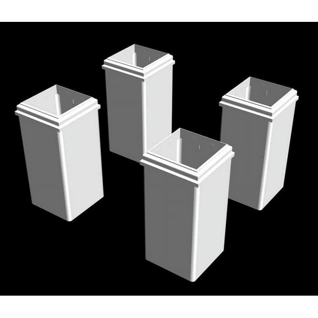 Vita 6"L x 6"W x 8"H Vinyl Pergola Short Base Moldings 4Pk, White, BP81001