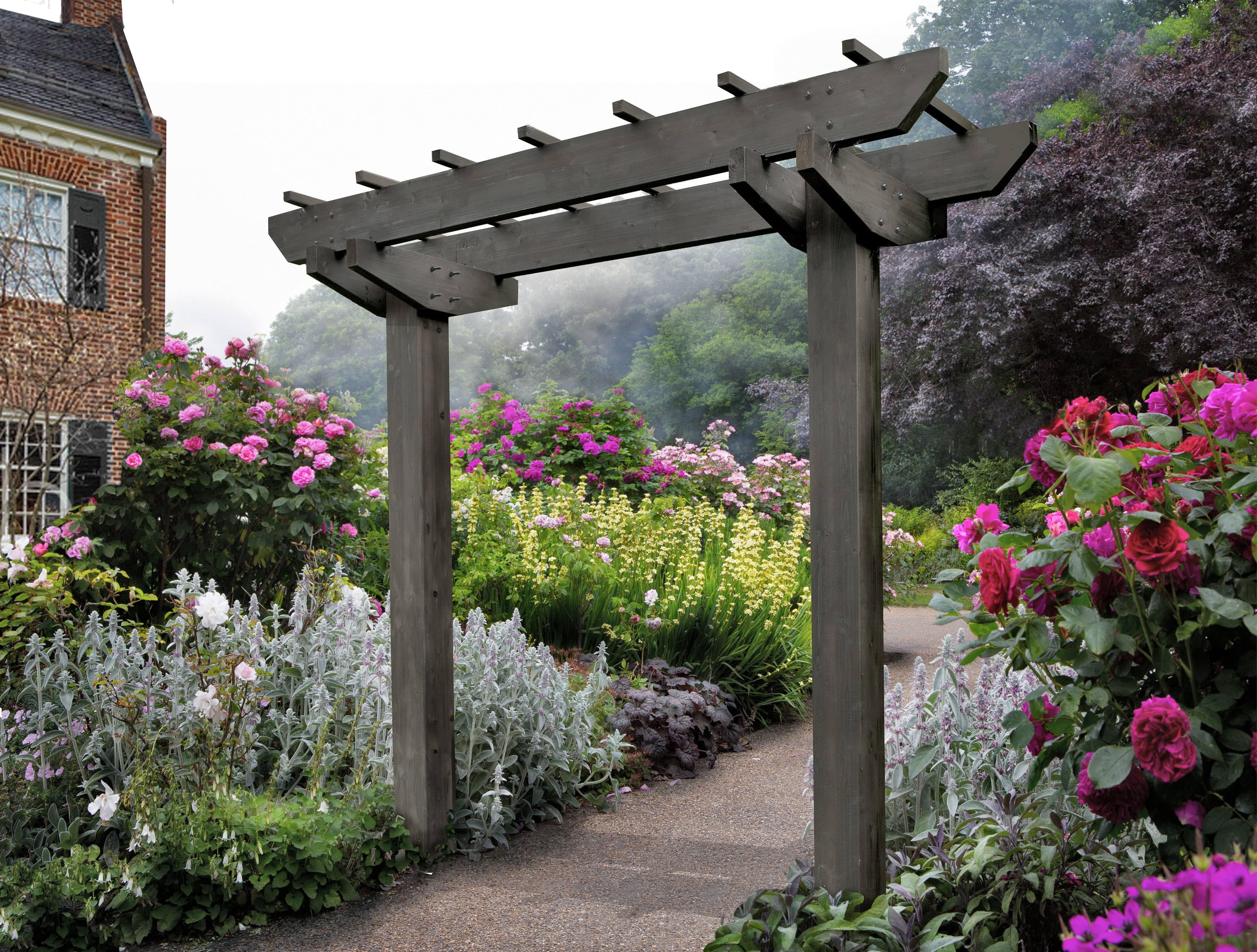 Vita 72" x 90" Wildwood 2 Post Cedar Arbor, Charcoal, VA68896