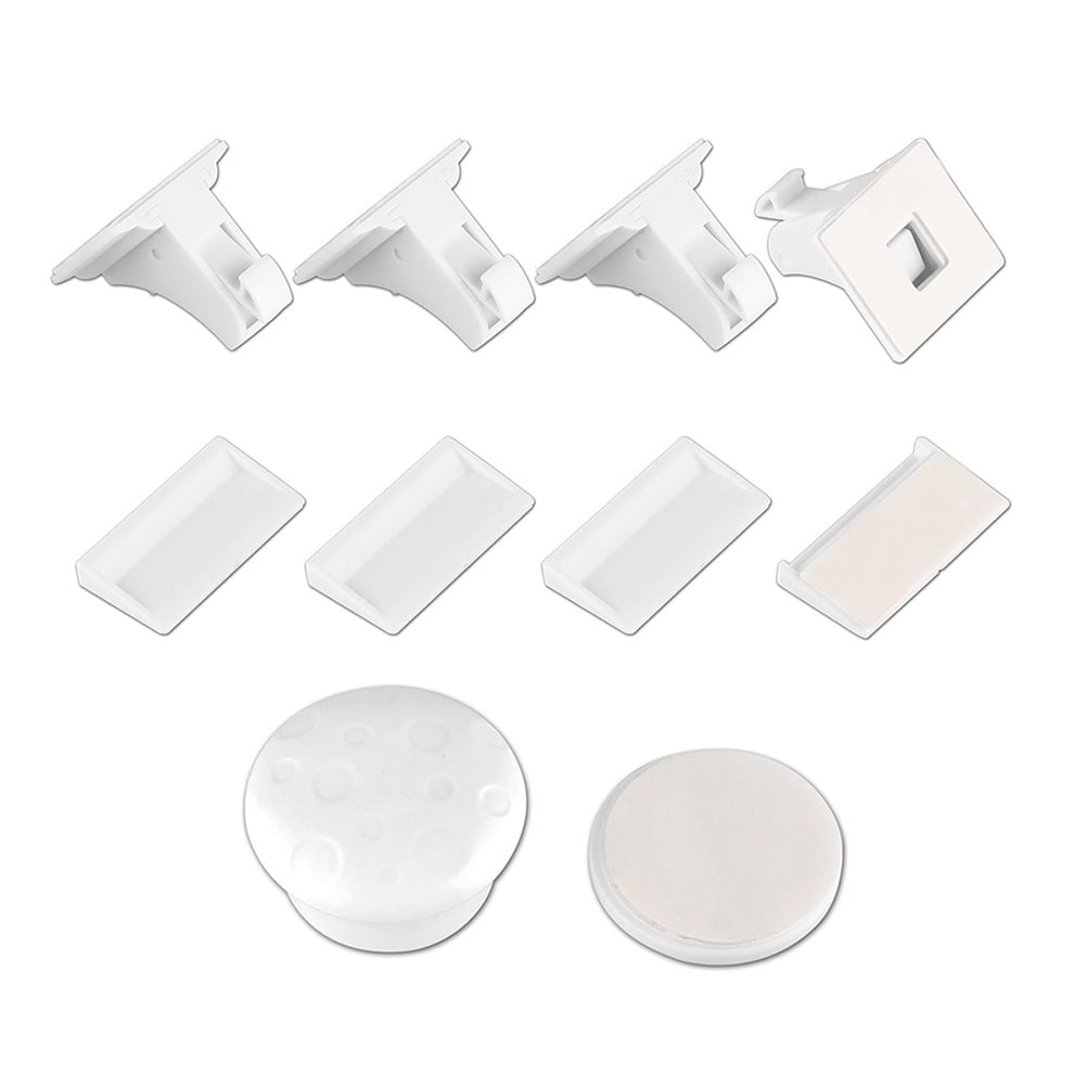 Qaailabf 4-Pack Invisible Magnetic Baby Safety Locks for Cabinets & Drawers - Easy Install, No Drill, Childproof Locking System with 1 Key - Furniture Safe, Adhesive Mount, Fits Surfaces up to 1.4"