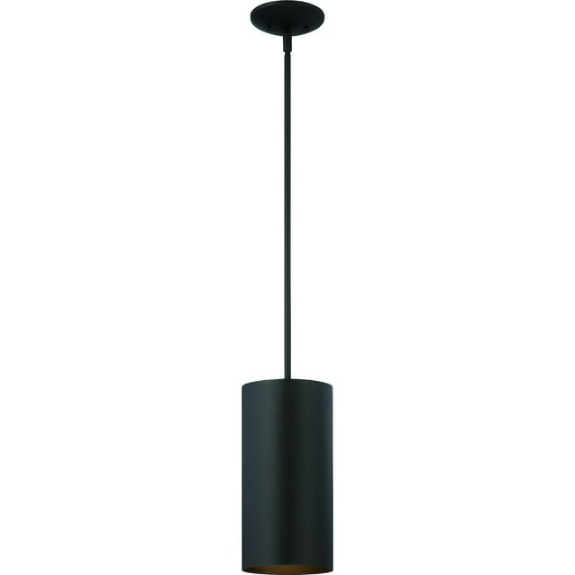 Volume Lighting  1-Light Black Outdoor Cylinder Pendant