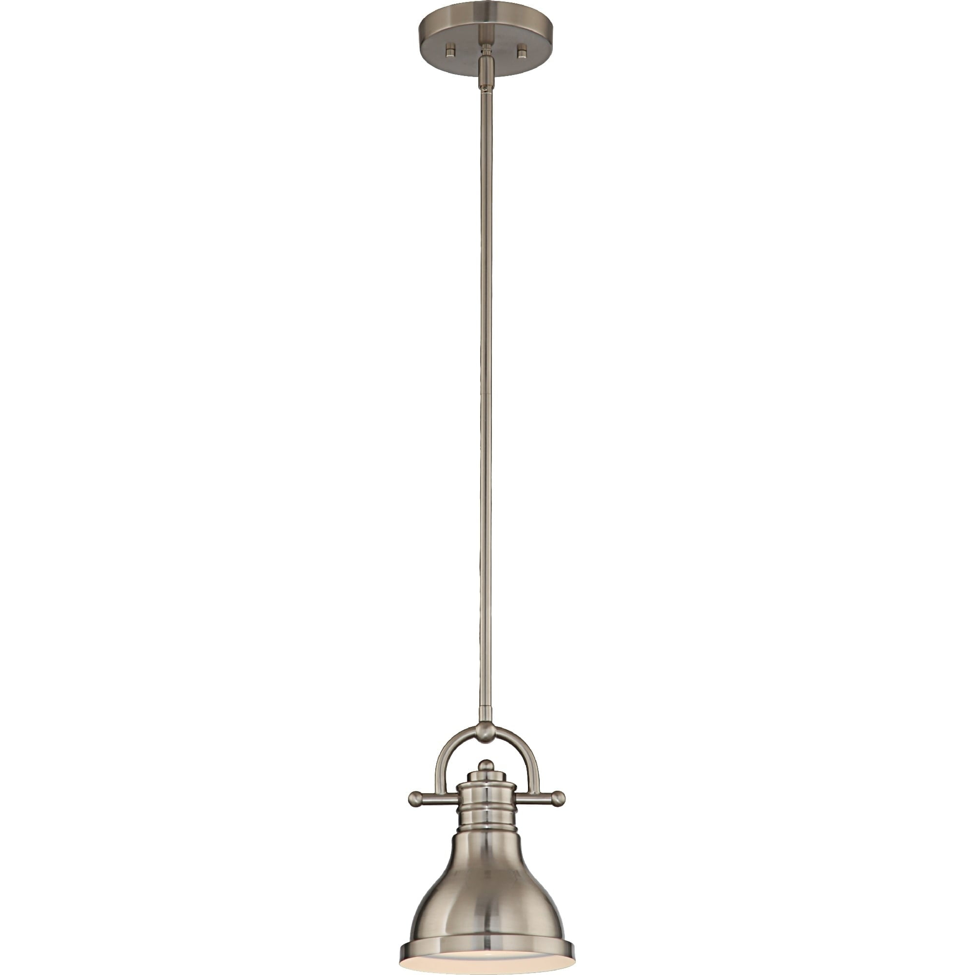 Volume Lighting  1-Light  LED Brushed Nickel Mini Downrod Pendant l - Brushed Nickel