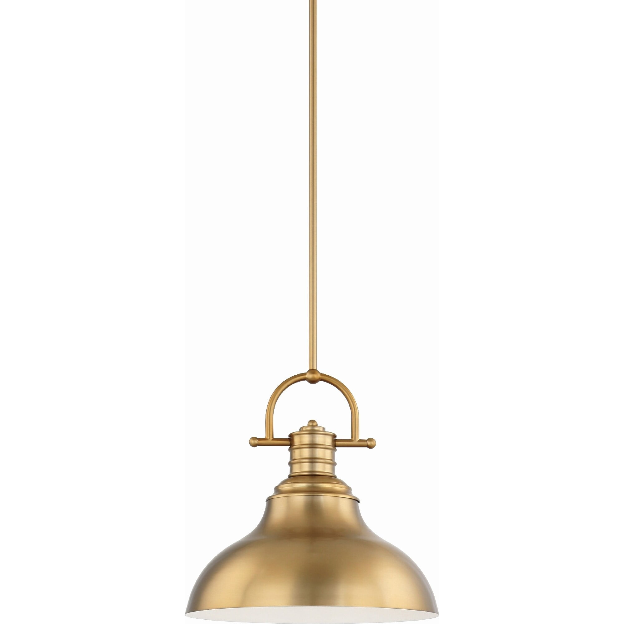 Volume Lighting  1-Light  LED Restoration Brass Downrod Pendant l - Restoration Brass