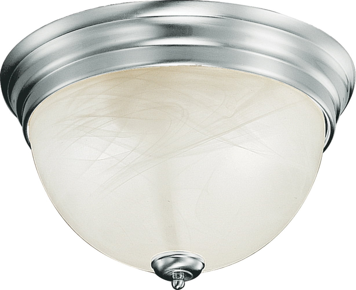 Volume Lighting V7612 Troy 2 Light 13" Wide Flush Mount Bowl Ceiling Fixture - Nickel