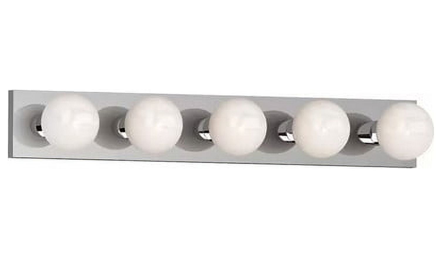 Volume Lighting 5-Light Indoor Chrome Movie Beauty Makeup Hollywood Bath or Vanity Light Bar Wall Mount or Wall Sconce
