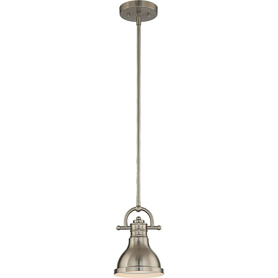 Volume Lighting  1-Light  LED Brushed Nickel Mini Downrod Pendant l - Brushed Nickel