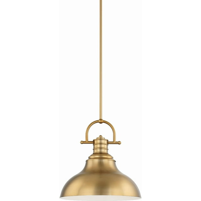 Volume Lighting  1-Light  LED Restoration Brass Downrod Pendant l - Restoration Brass