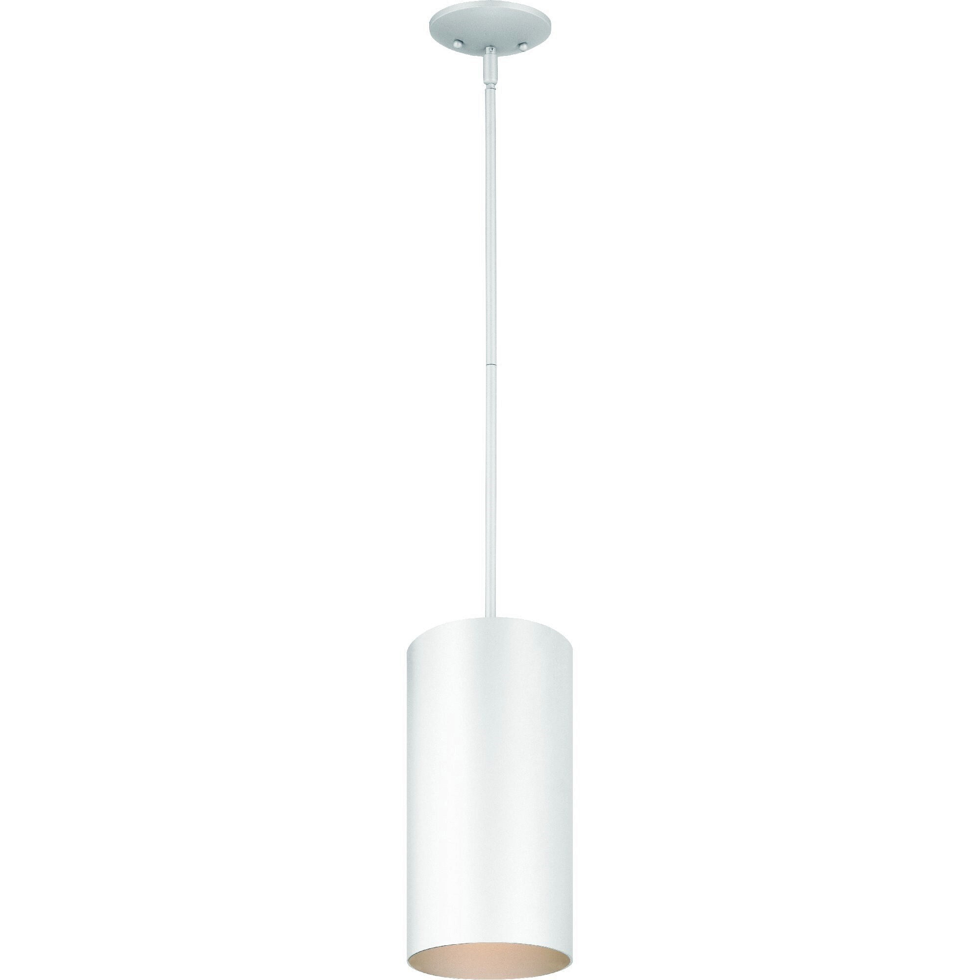 Volume Lighting  1-Light White Outdoor Cylinder Pendant - N/A