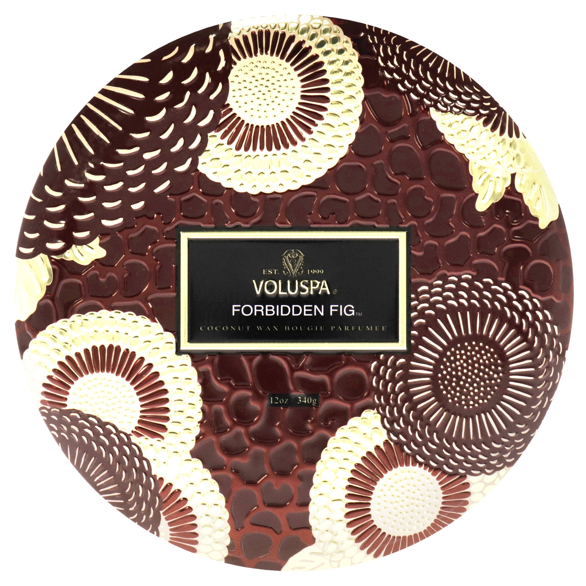 Voluspa 271576 12 oz 3 Wick Decorative Tin Candle - Forbidden Fig