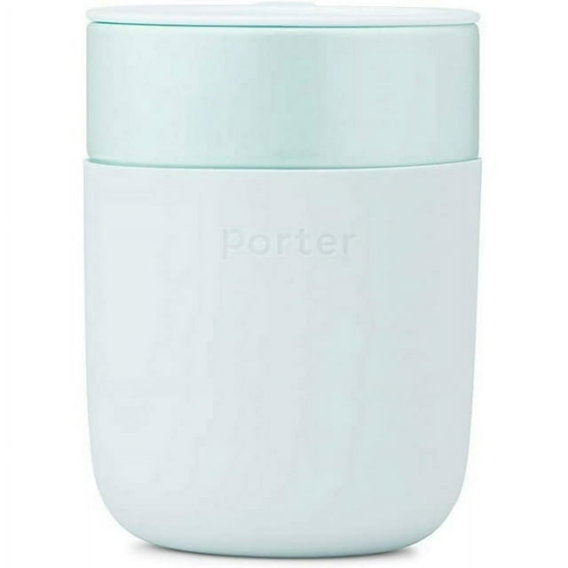 W&P Porter Ceramic Mug w/ Protective Silicone Sleeve, Mint 12 Ounces , On-the-Go , Reusable Cup for Coffee or Tea , Portable , Dishwasher Safe Mint 12 Ounce (Pack of 1)