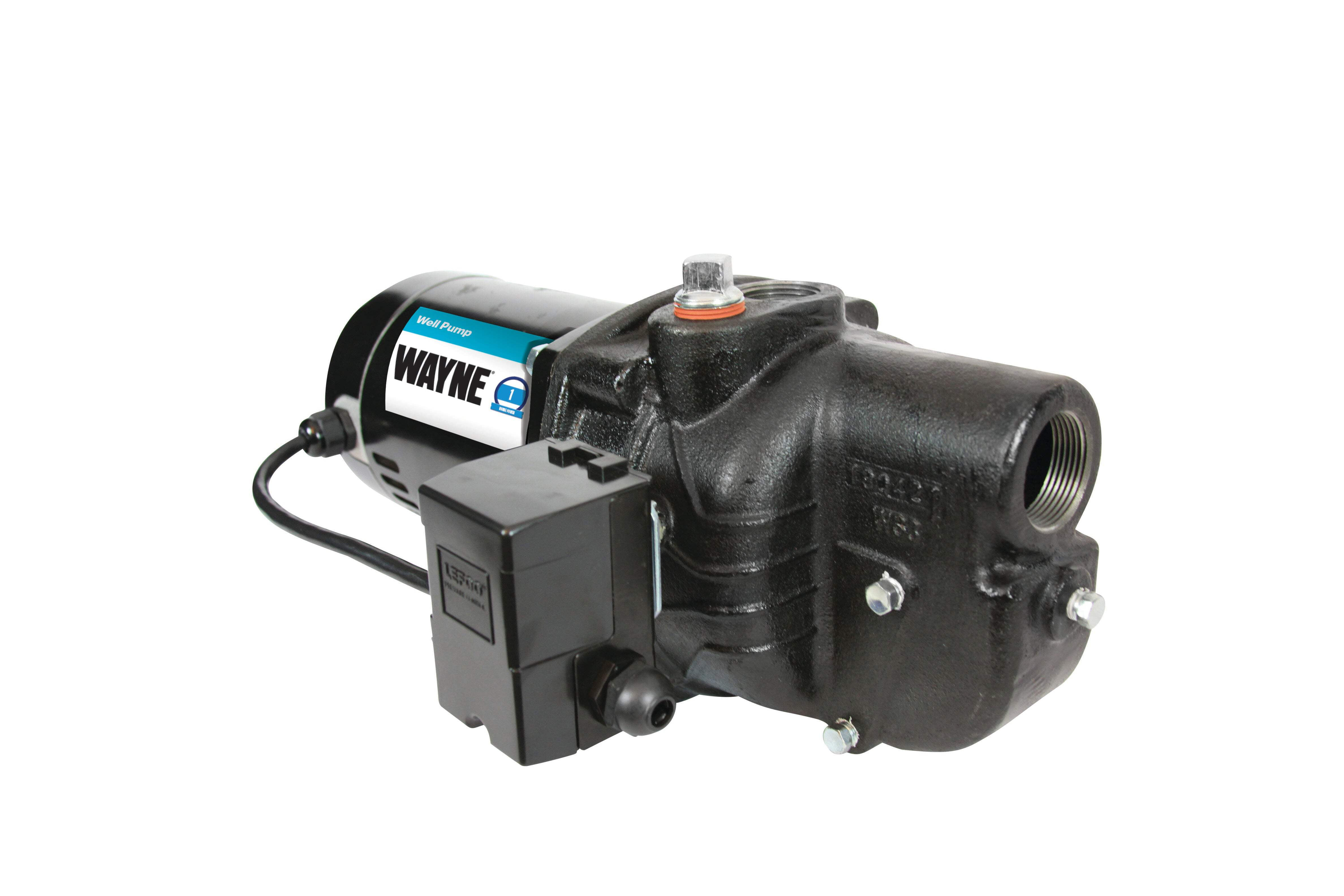 WAYNE SWS100-1 HP Cast Iron Shallow Jet Well Pump - Up to 513 Gallons Per Hour - Heavy Duty Shallow Well Pump