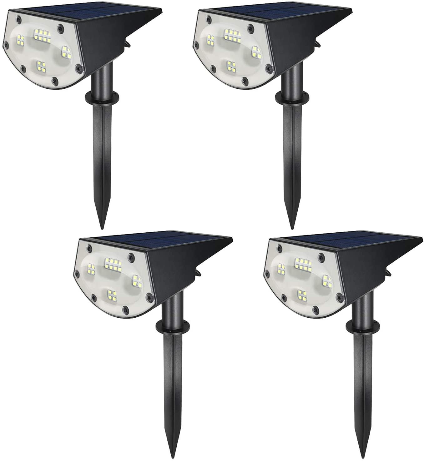 WBM Solar Spot Lights Outdoor,20 LED Waterproof Landscape Spotlight, 500 Lm -Warm White Light,4 Pack