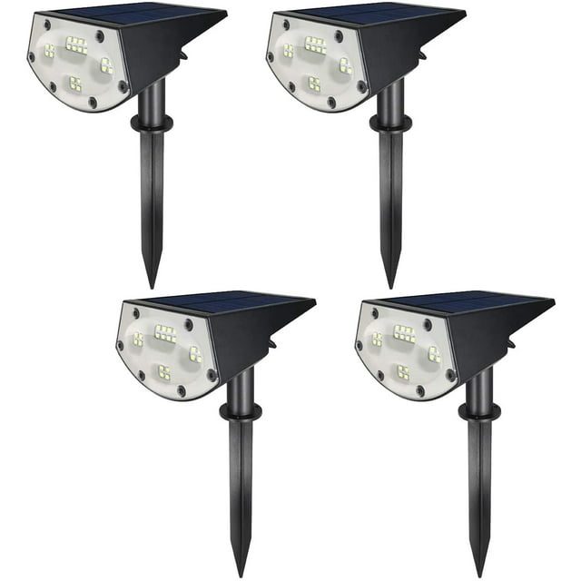 WBM Solar Spot Lights Outdoor,20 LED Waterproof Landscape Spotlight, 500 Lm -Warm White Light,4 Pack