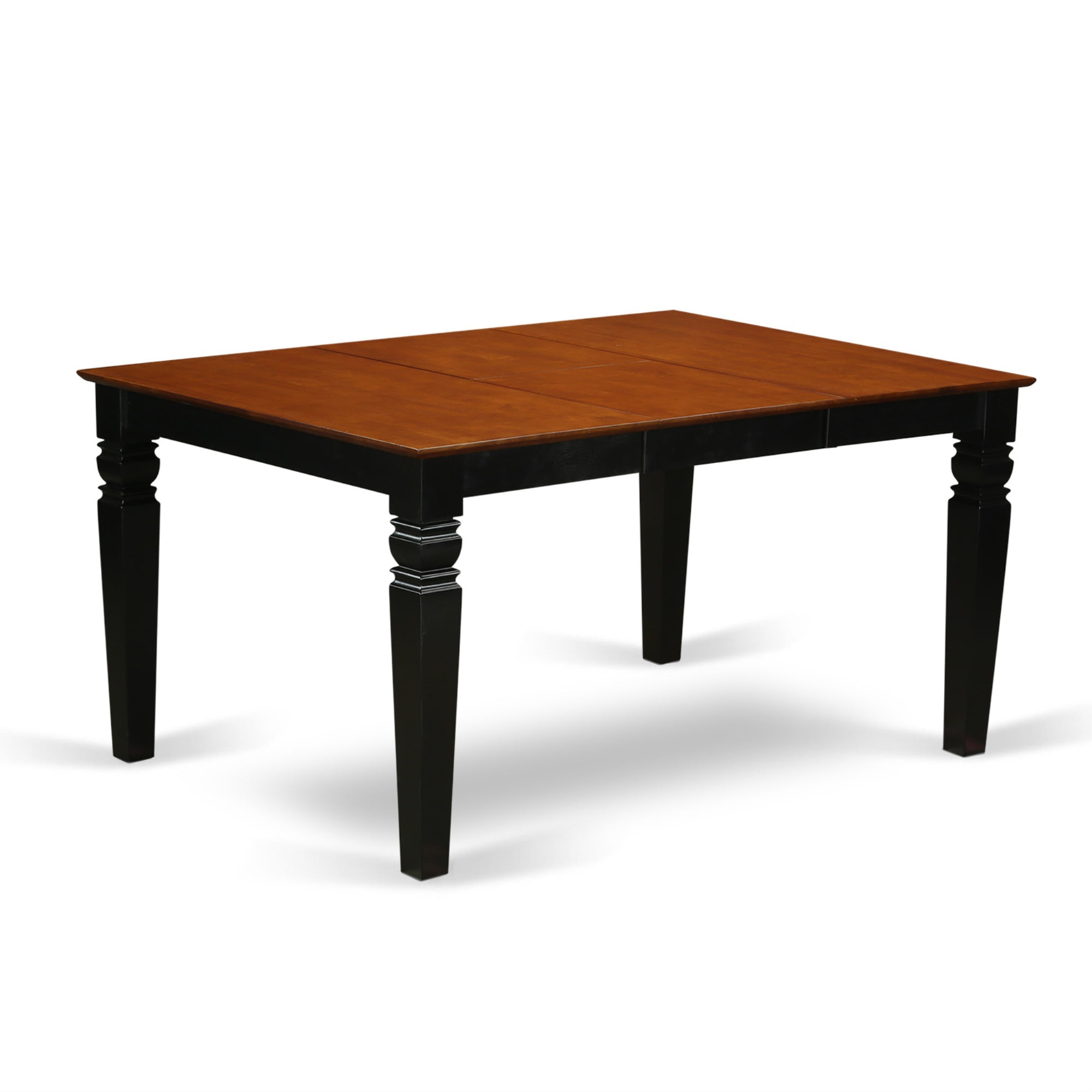 WEAN5-BCH-W East West Furniture 5 Piece Kitchen Table Set- a Dining Table and 4 Chairs, Black & Cherry(Seat Type Options) WEAN5-BCH-LC