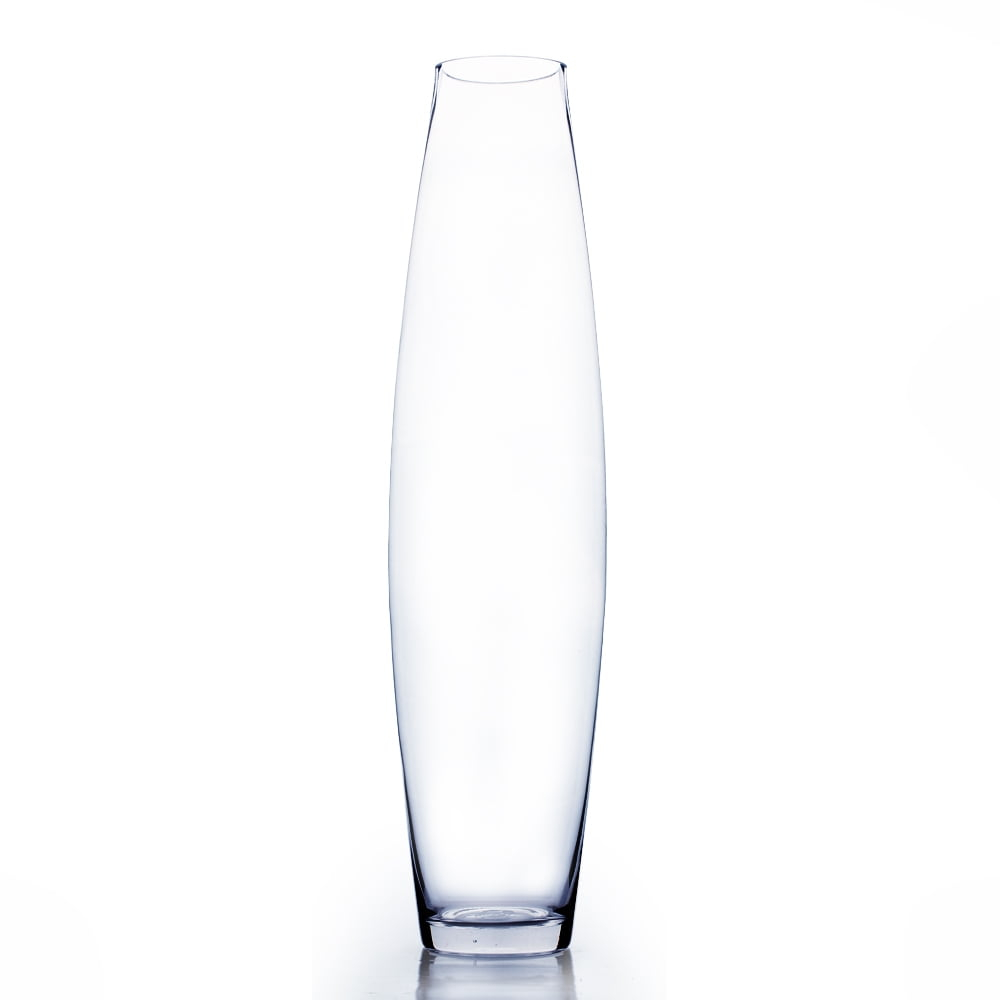 WGV Clear Bullet Urn Glass Vase - 6" Wide x 24" Height, Good quality, Heavy Weighted Base - 1 Pc