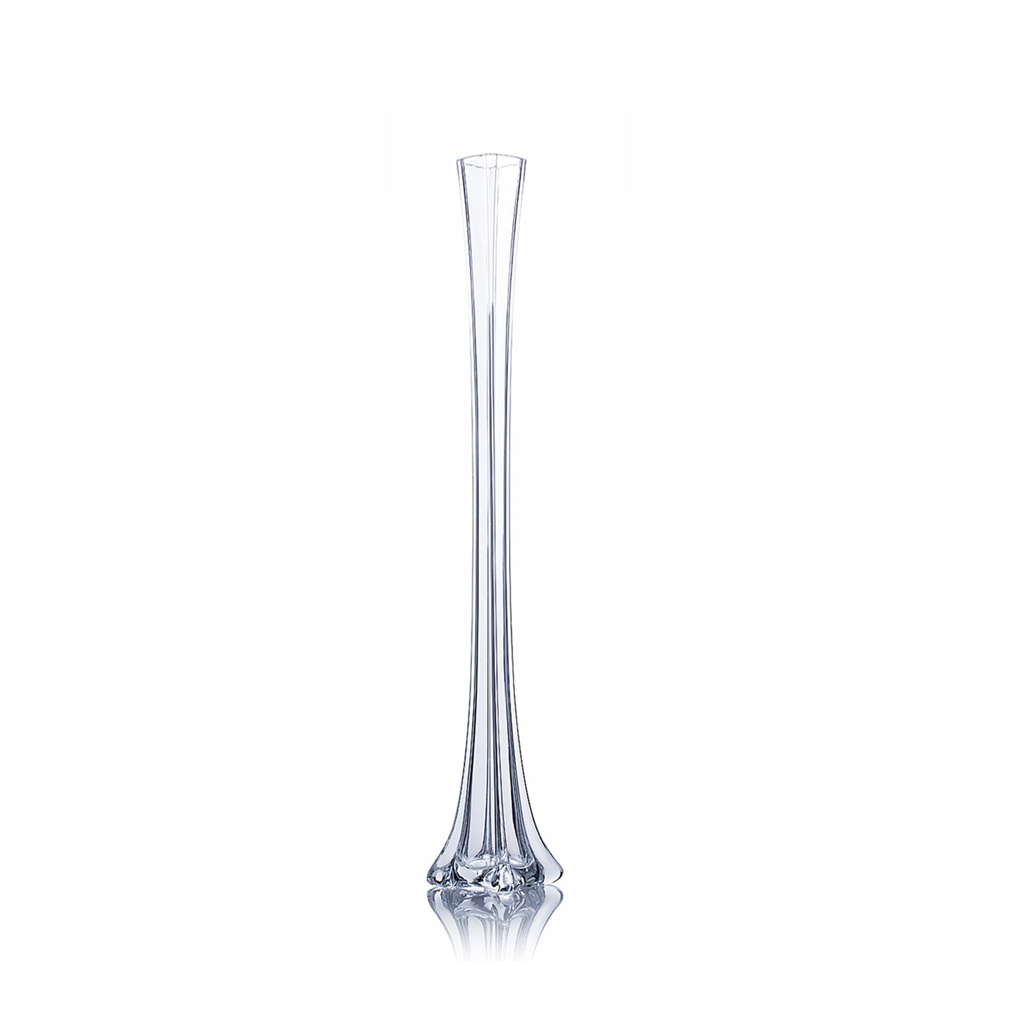 WGV Clear Eiffel Tower Vase - 1.5" Wide x 24" Height, Good quality, Heavy Weighted Base - 1 Pc