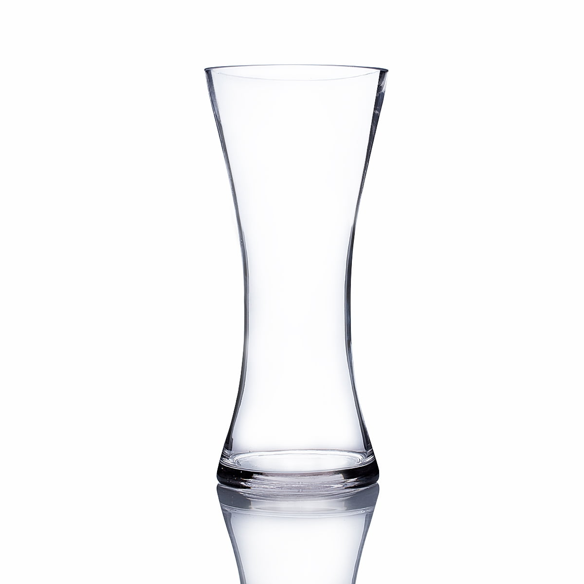 WGV Clear Glass Round Gathering Vase - 5" Wide x 12" Height, Good quality, Heavy Weighted Base - 1 Pc