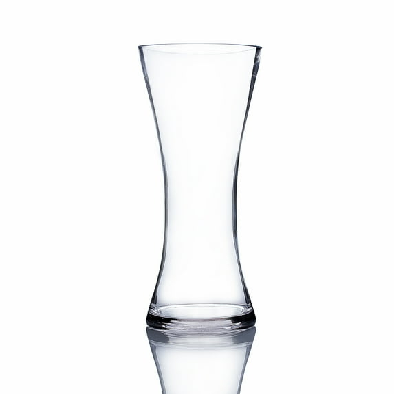 WGV Clear Glass Round Gathering Vase - 5" Wide x 12" Height, Good quality, Heavy Weighted Base - 1 Pc