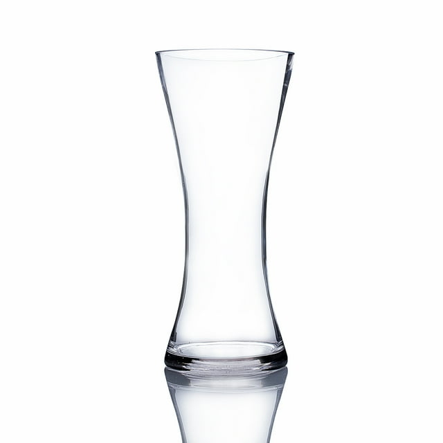 WGV Clear Glass Round Gathering Vase - 5" Wide x 12" Height, Good quality, Heavy Weighted Base - 1 Pc