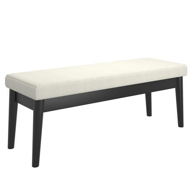 WHI 401-595CM 48 x 16.50 x 17.50 in. Pebble Bench in Cream & Black