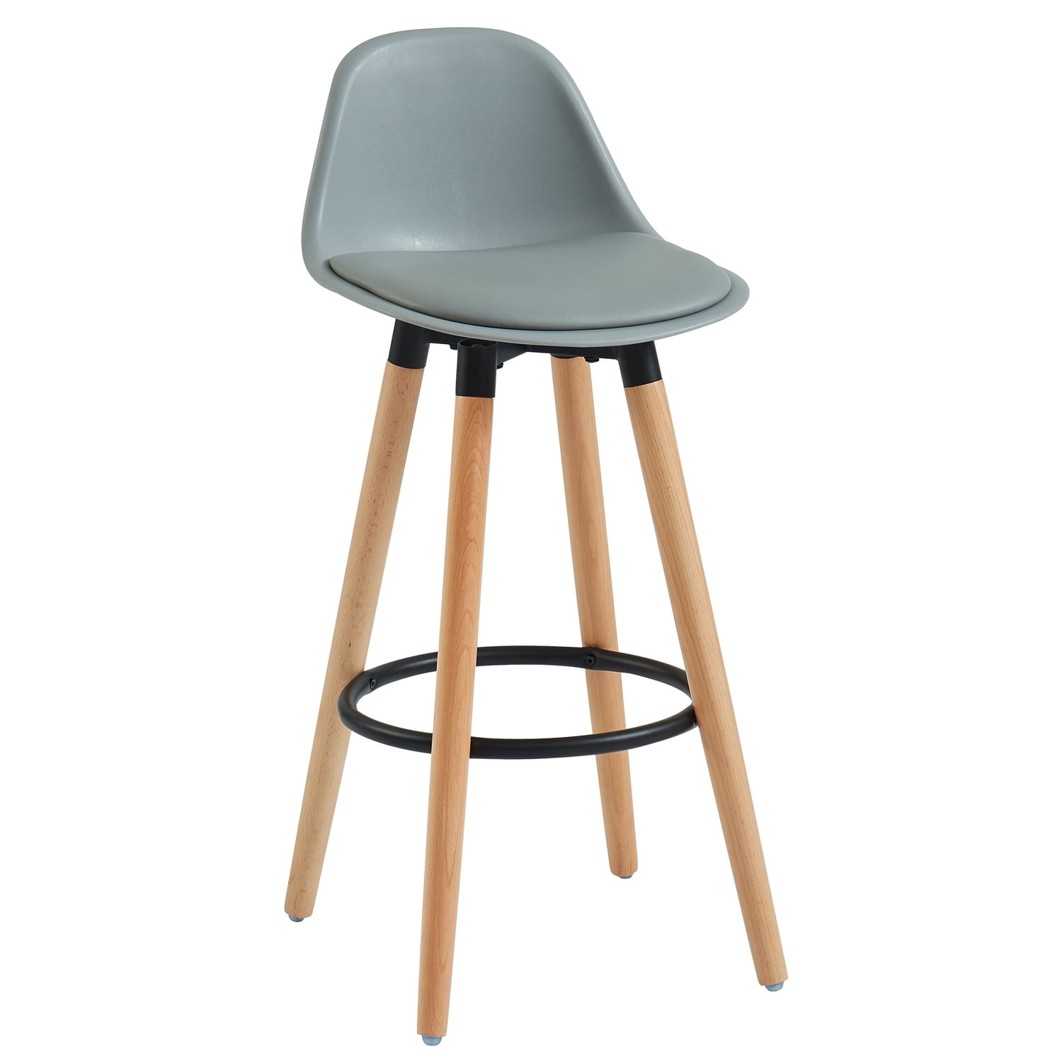 WHI Diablo 26" ABS Plastic/Solid Wood Counter Stools in Gray (Set of 2)