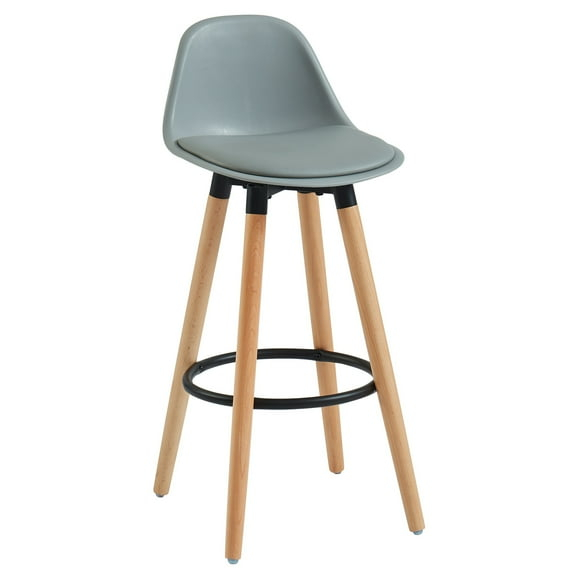 WHI Diablo 26" ABS Plastic/Solid Wood Counter Stools in Gray (Set of 2)