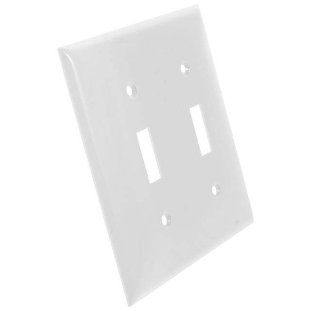 Leviton 2-Gang Plastic Toggle Switch Wall Plate, White