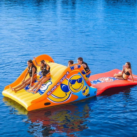 WOW Sports Slide N Smile Slide with Walkway for boating, lakes and pools