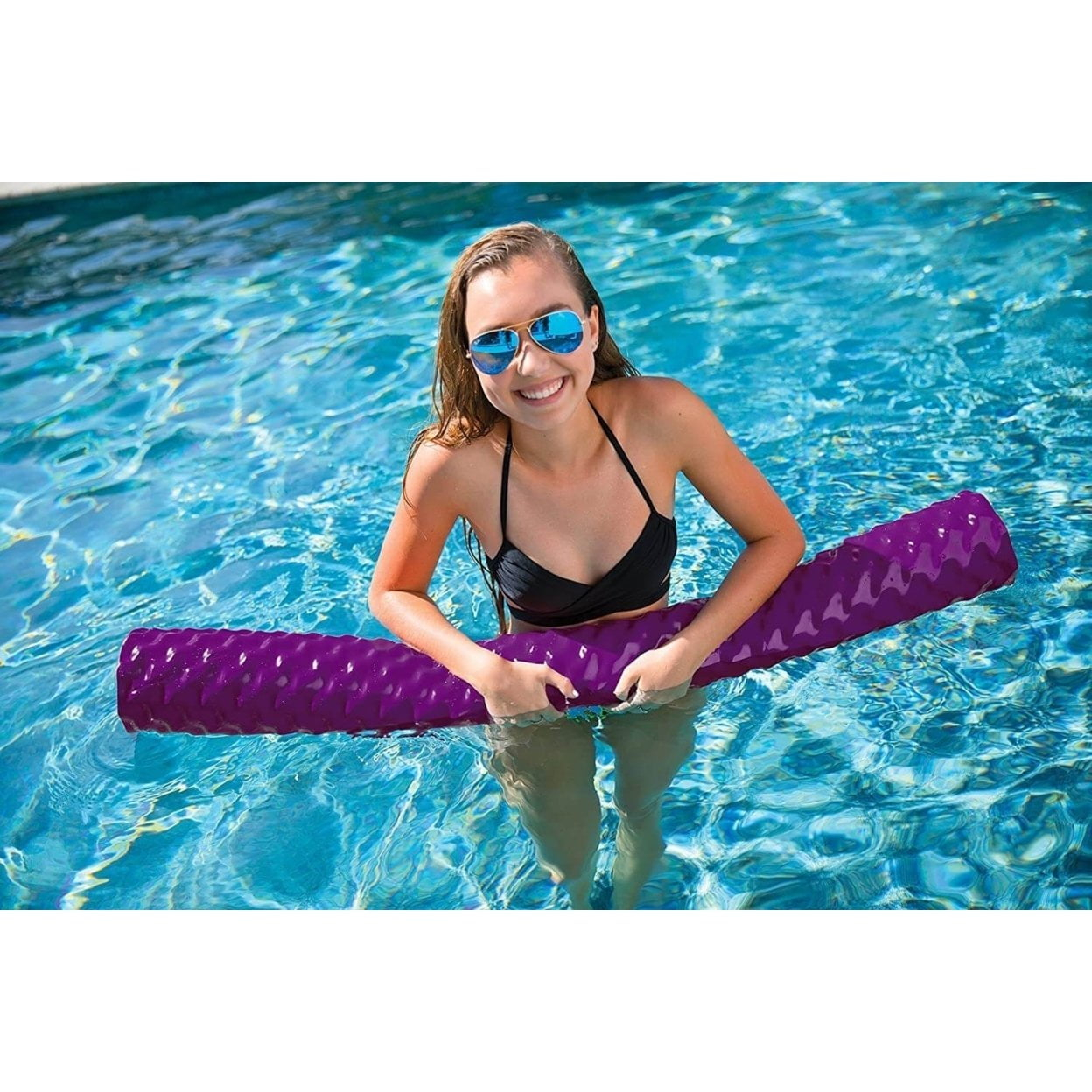 WOW Sports First Class Dipped Soft Foam Pool Noodle World of Watersports, 46 Inches Long - Purple (17-2070P)