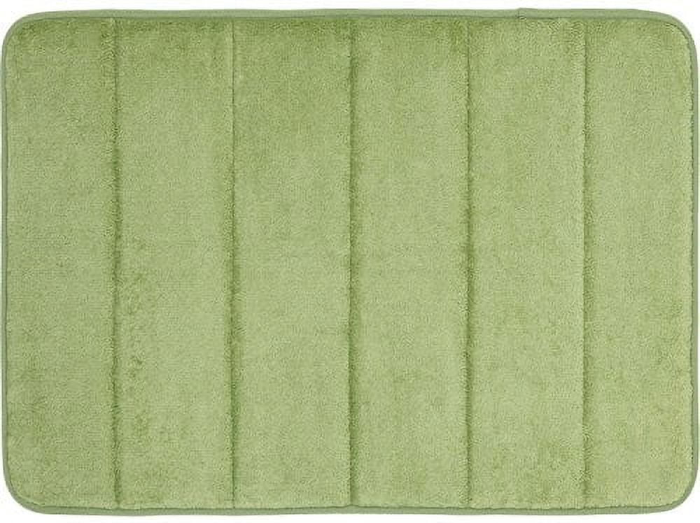 WPM Soft and Absorbent Memory Foam Sage Polyester Bath Rug, 17" x 24", Slip Resistant