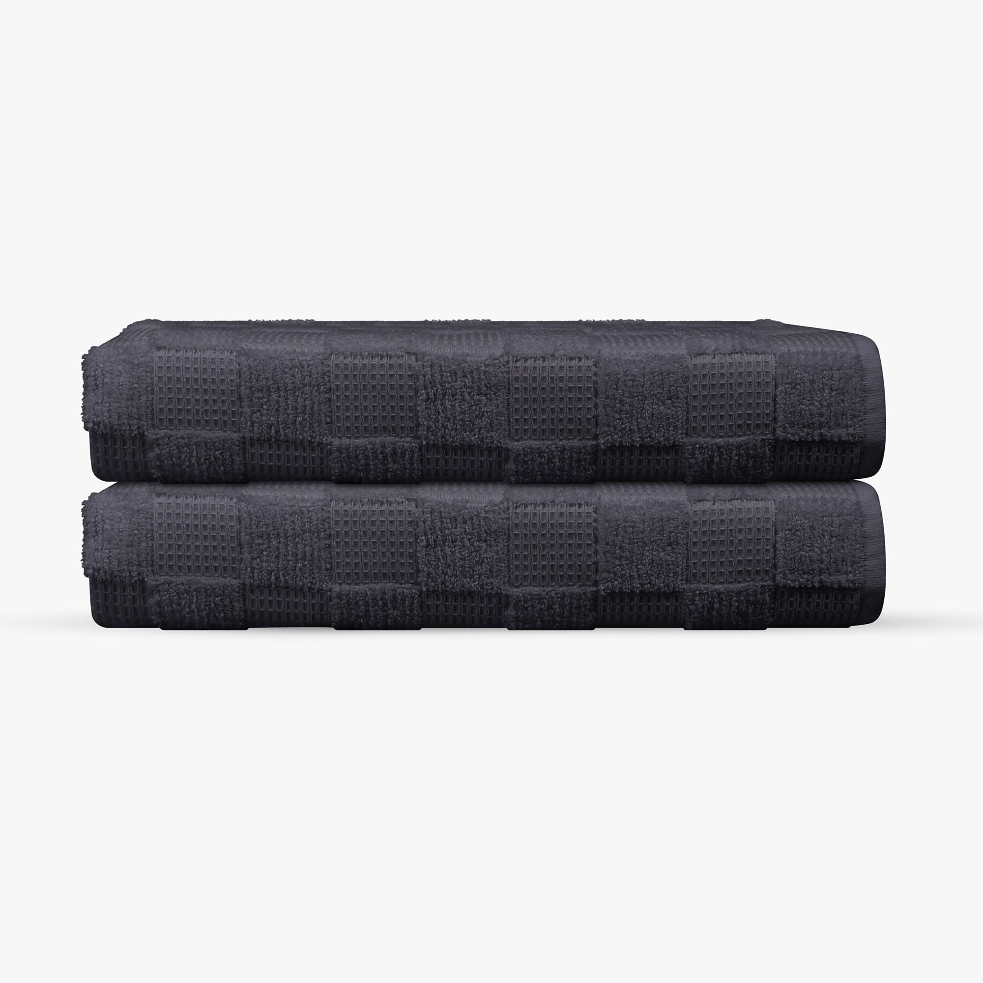 Depera Home 2pc Waffle Terry Turkish Bath Sheet Set Anthracite
