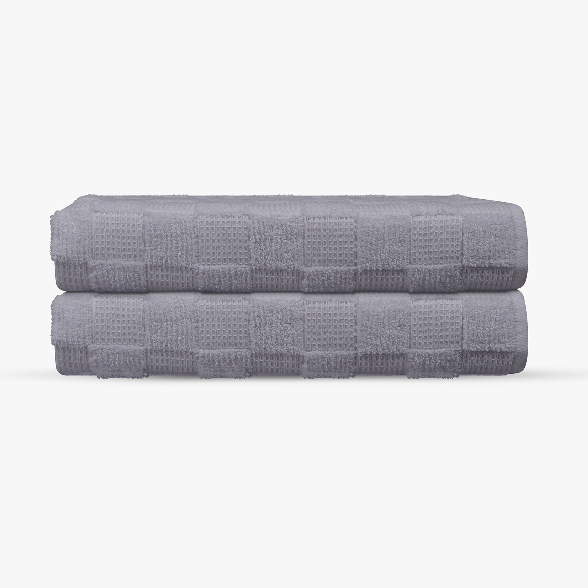 Depera Home 2pc Waffle Terry Turkish Bath Sheet Set Silver