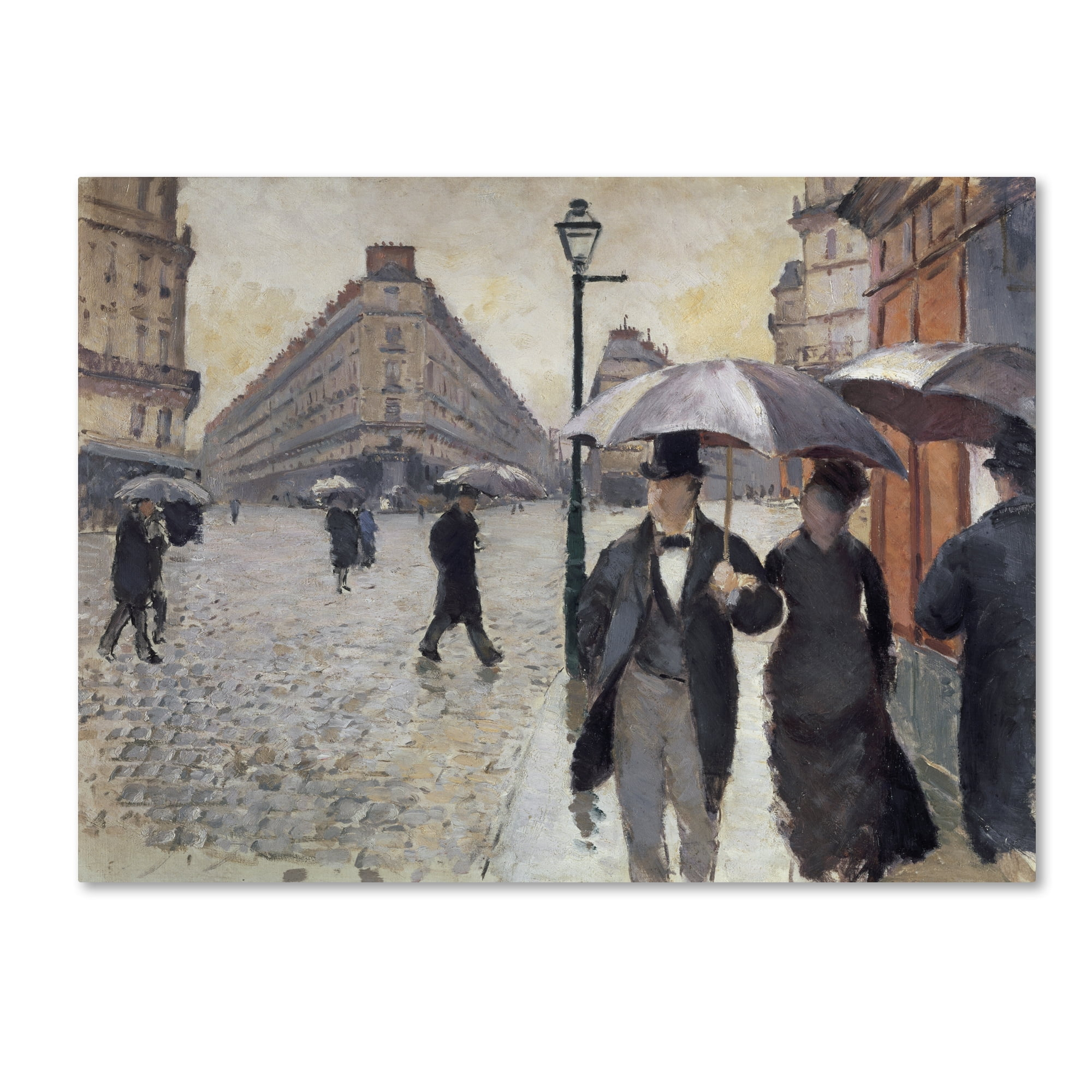 Gustave Caillebotte 'Rainy Day in Paris' Canvas Art