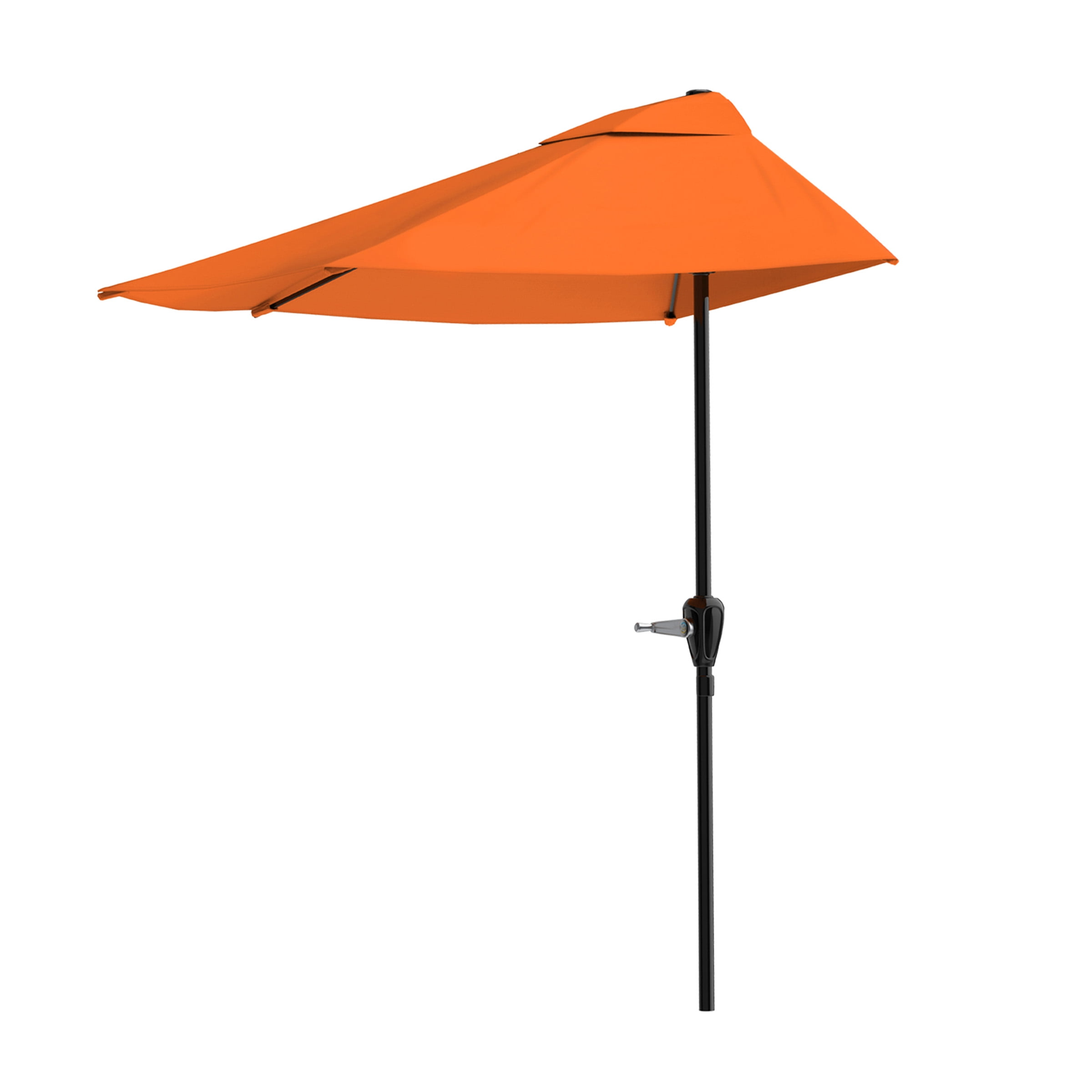 Pure Garden 9ft Half Umbrella for Balcony, Porch, or Deck, Terracotta