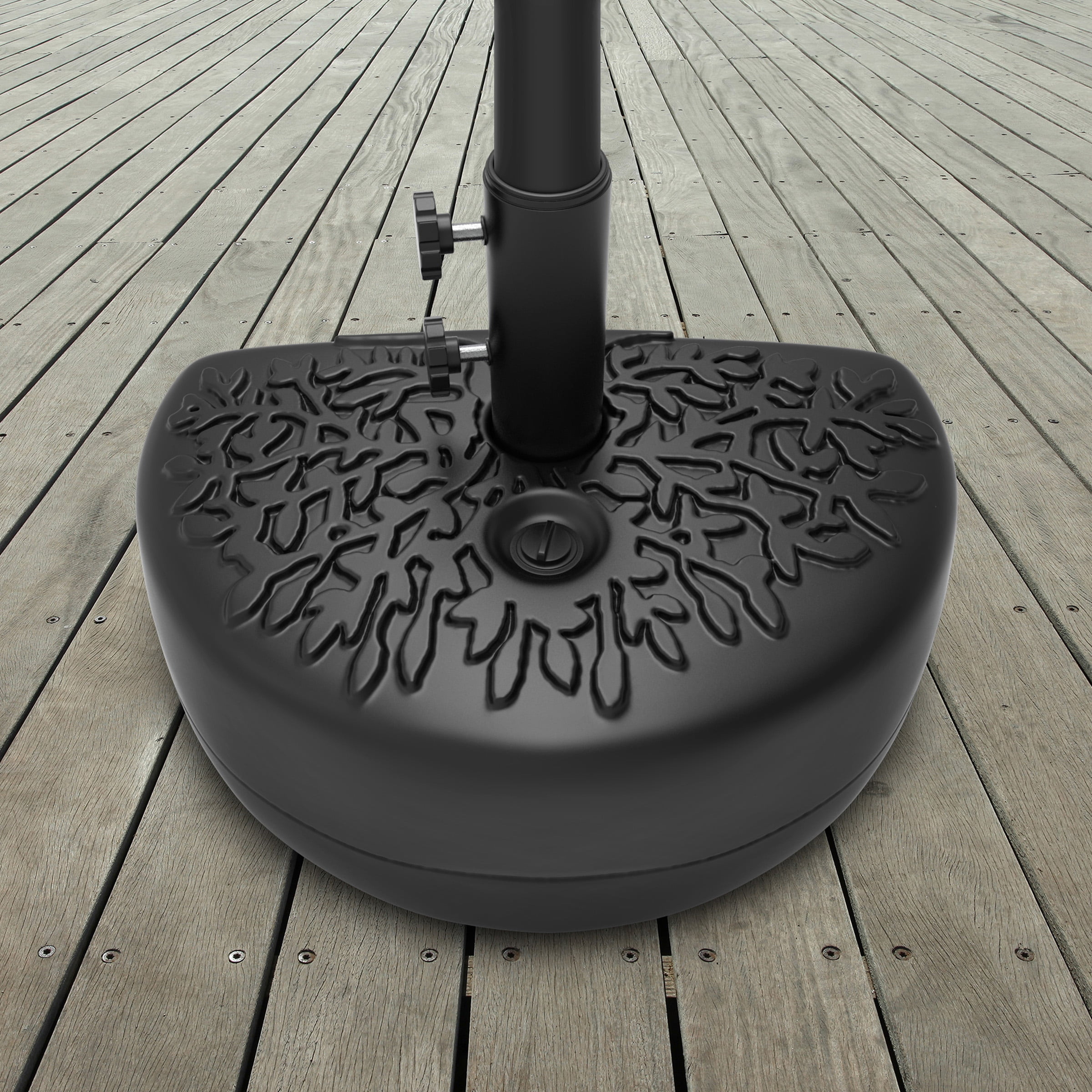 Pure Garden 34lb Fillable Half Round Umbrella Base for Patios and Balconies