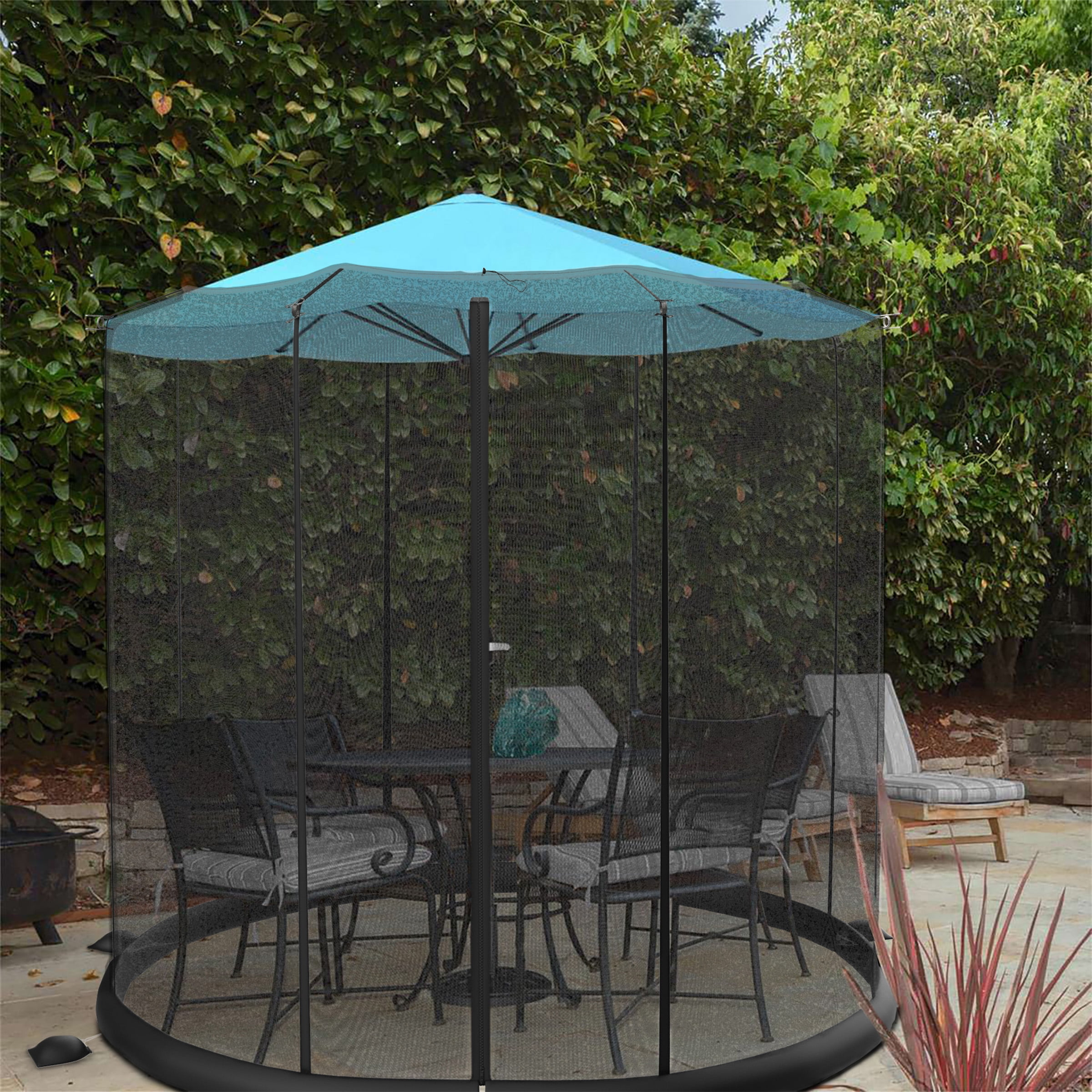 Pure Garden Mosquito Net for 9ft Patio Umbrellas with Weighted Bottom