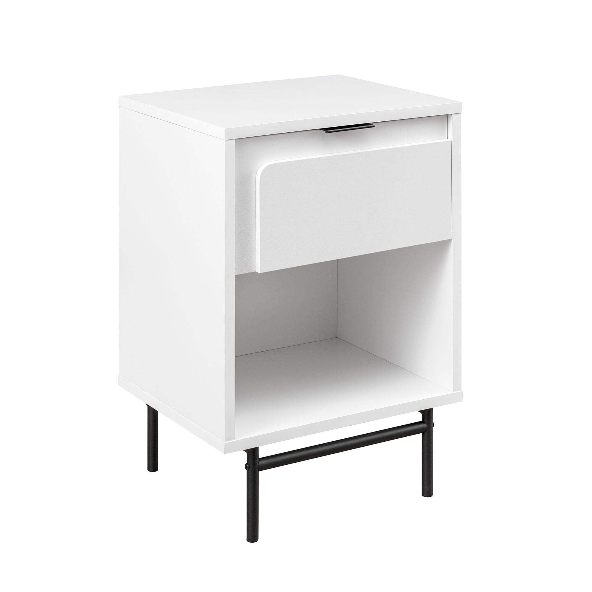 Walker Edison 18" Contemporary Engineered Wood 1-Drawer Nightstand in White