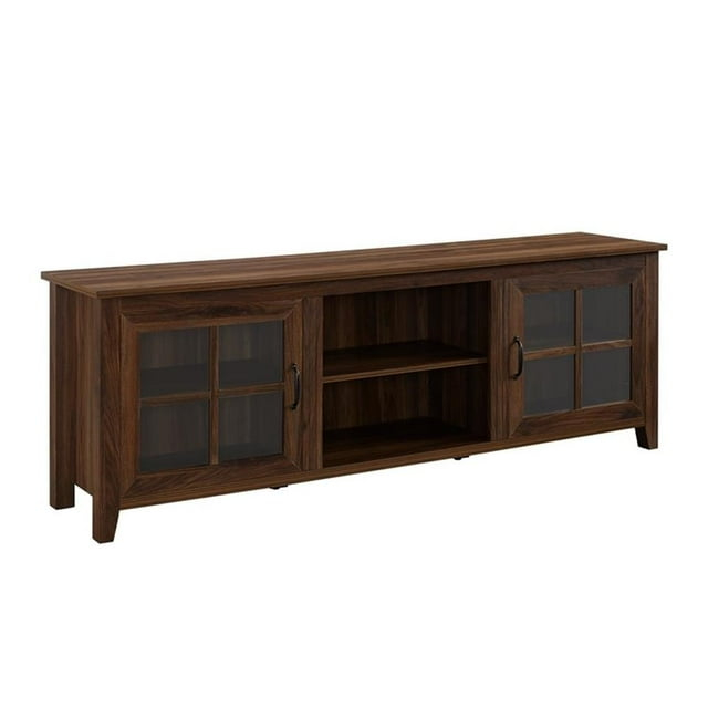 Walker Edison Modern Farmhouse TV Stand for TVs Up to 78", Dark Walnut