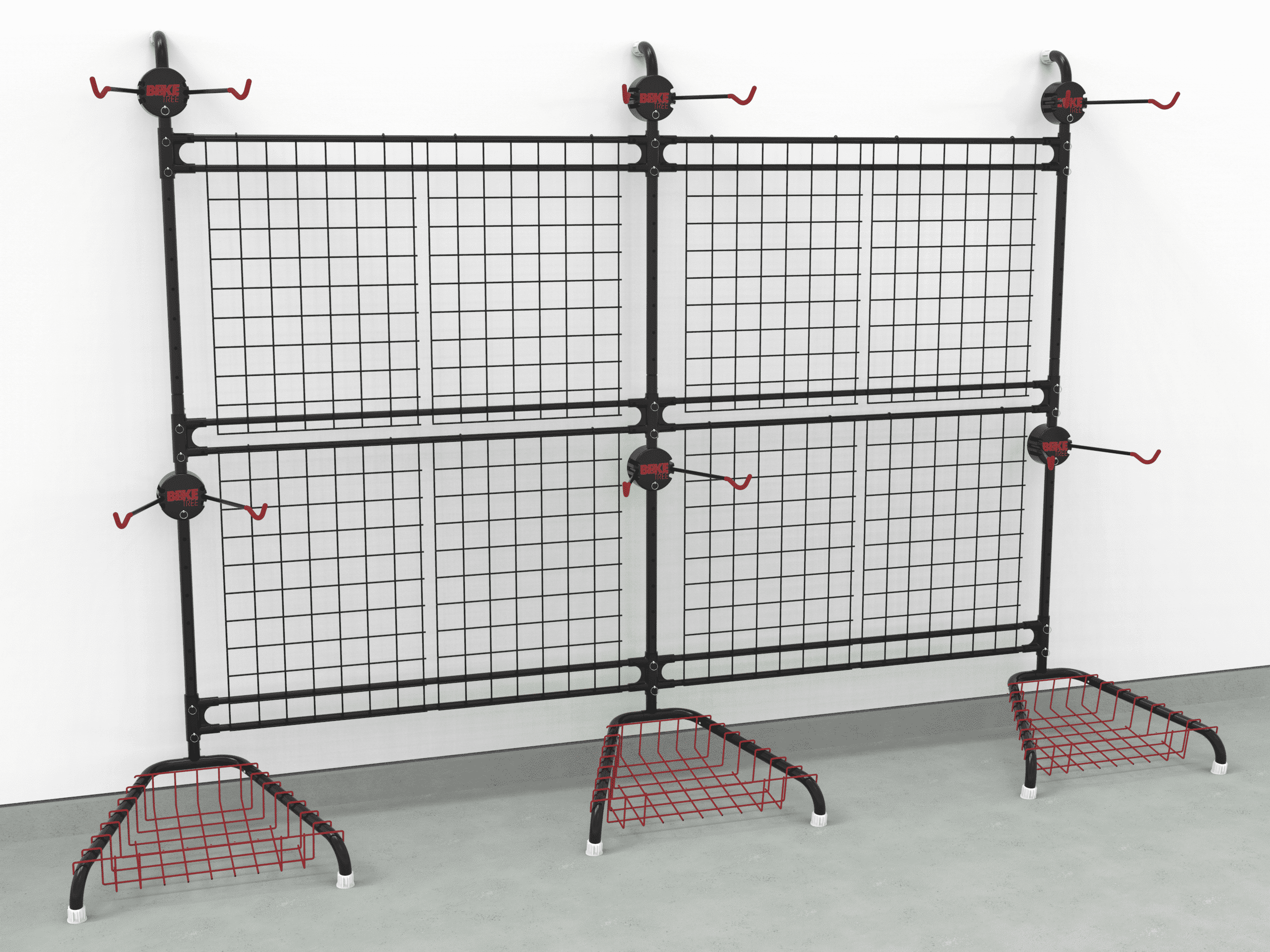 Bike-Tree Garage Wall Organizer Non-Mounted Unit 8Ft, Non-Mounted Indoor or Outdoor Garage Bike Storage Rack, Holds up to 400lbs overall