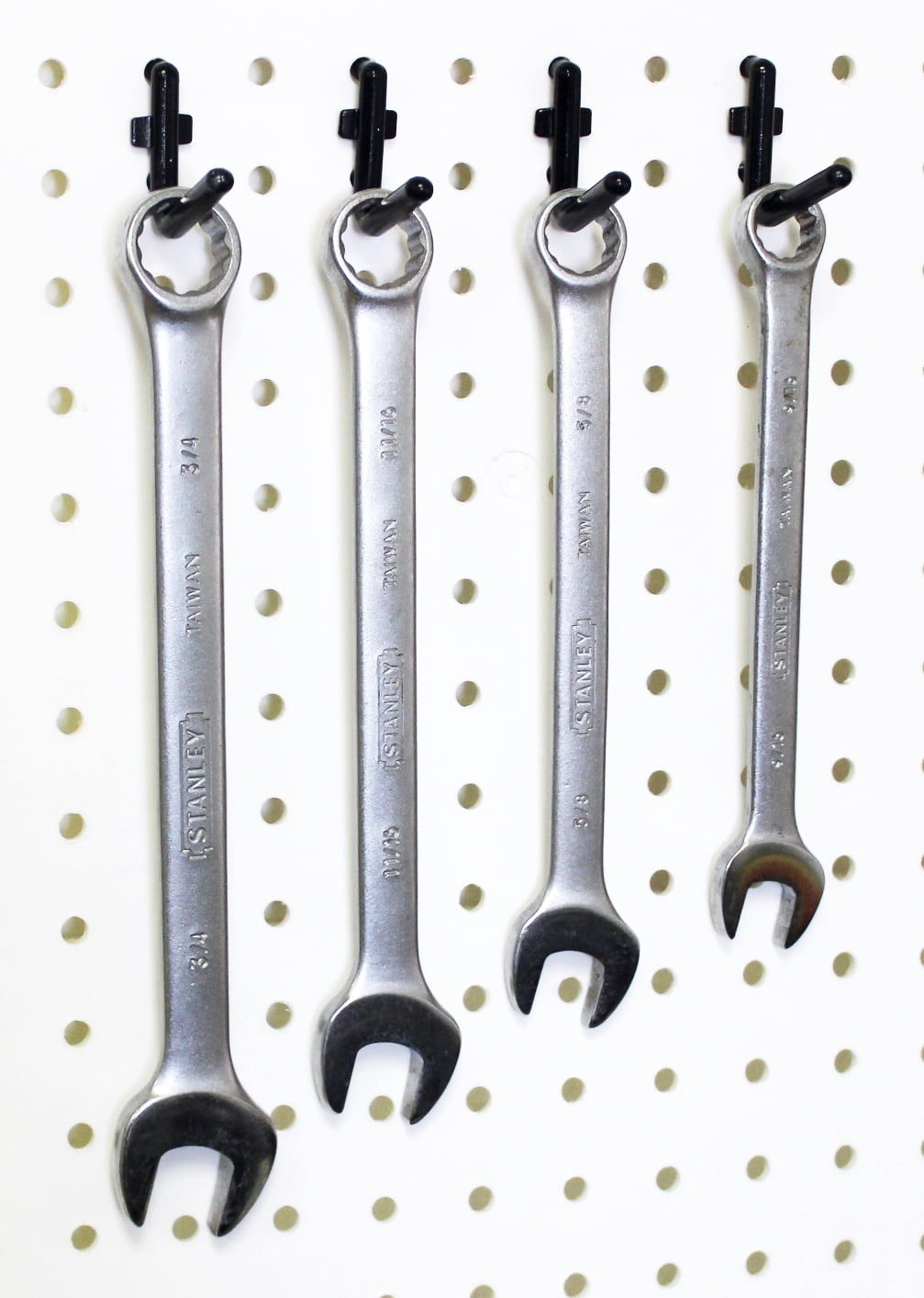 Wall Peg Hook Kit - L Style Pegboard Hooks Tool Storage Garage Organizer Choice Black or White Pegs