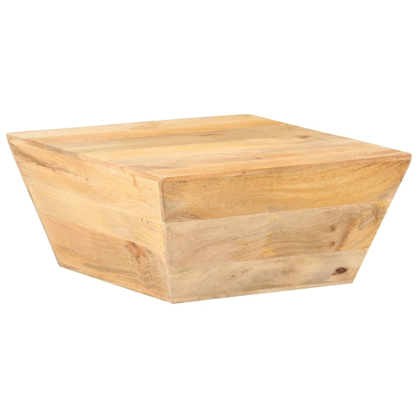 Anself Wooden Coffee Table Mango Wood V-Shape Sofa and Couch End Side Table for Living Room, Home Furniture 26 x 26 x 11.8 Inches (L x W x H)