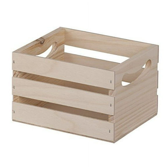 Walnut Hollow Small DIY Unfinished Wooden Storage Crate, Pine and Plywood