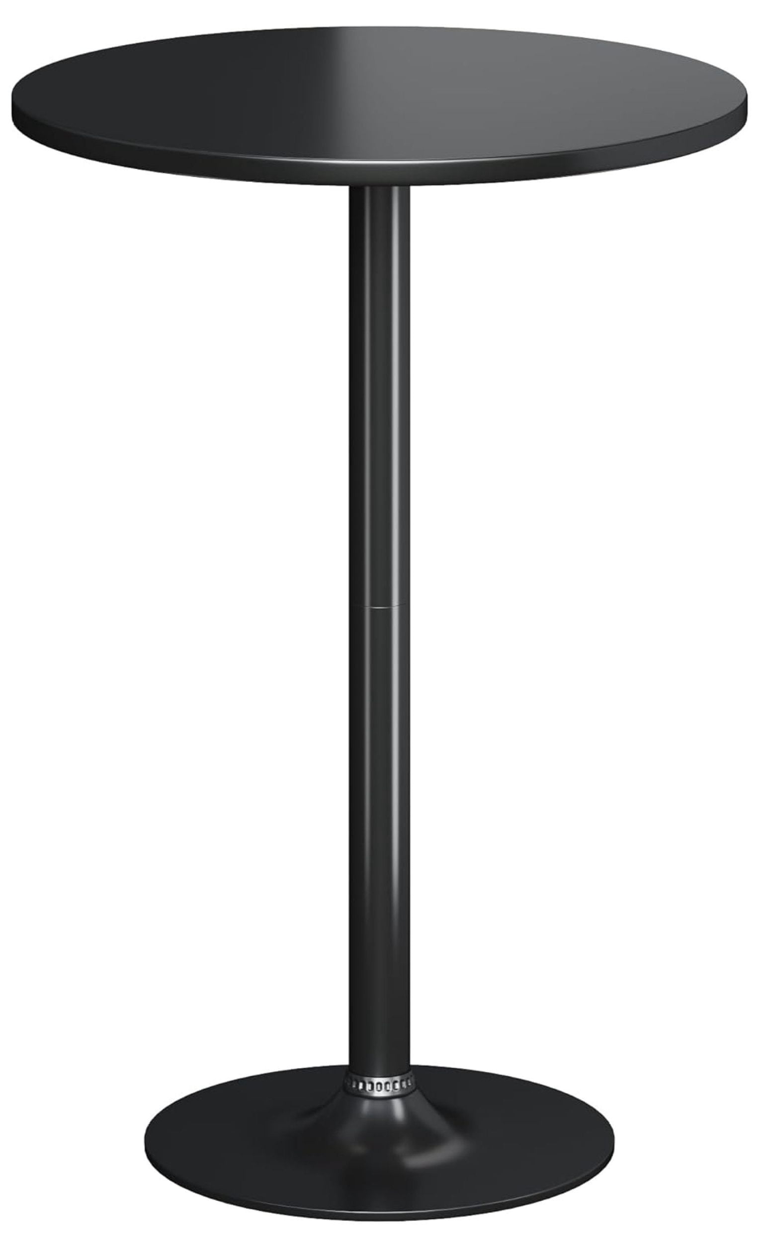 Bennium Round Bistro Pub Table 1 Pack Modern Metal Base MDF Top Cocktail Bar Table Counter Bar Height for Pub, Dining Room, Party (Black)