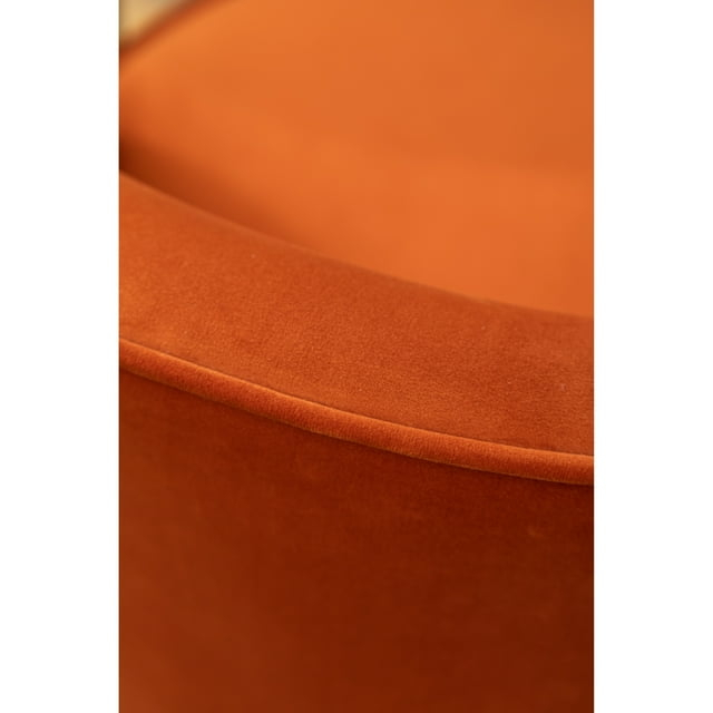 Wania Contemporary Velvet Swivel Chair in Orange