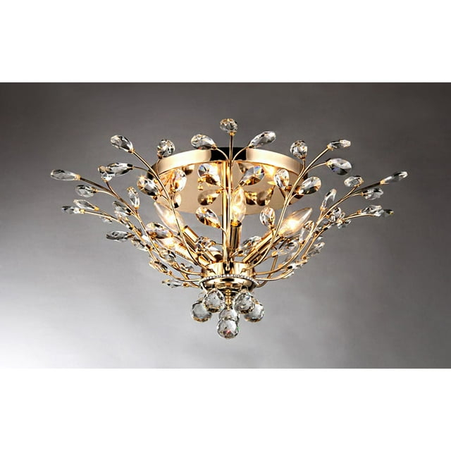 Warehouse of Tiffany Ava 6-light Gold 27-inch Crystal Flush Mount
