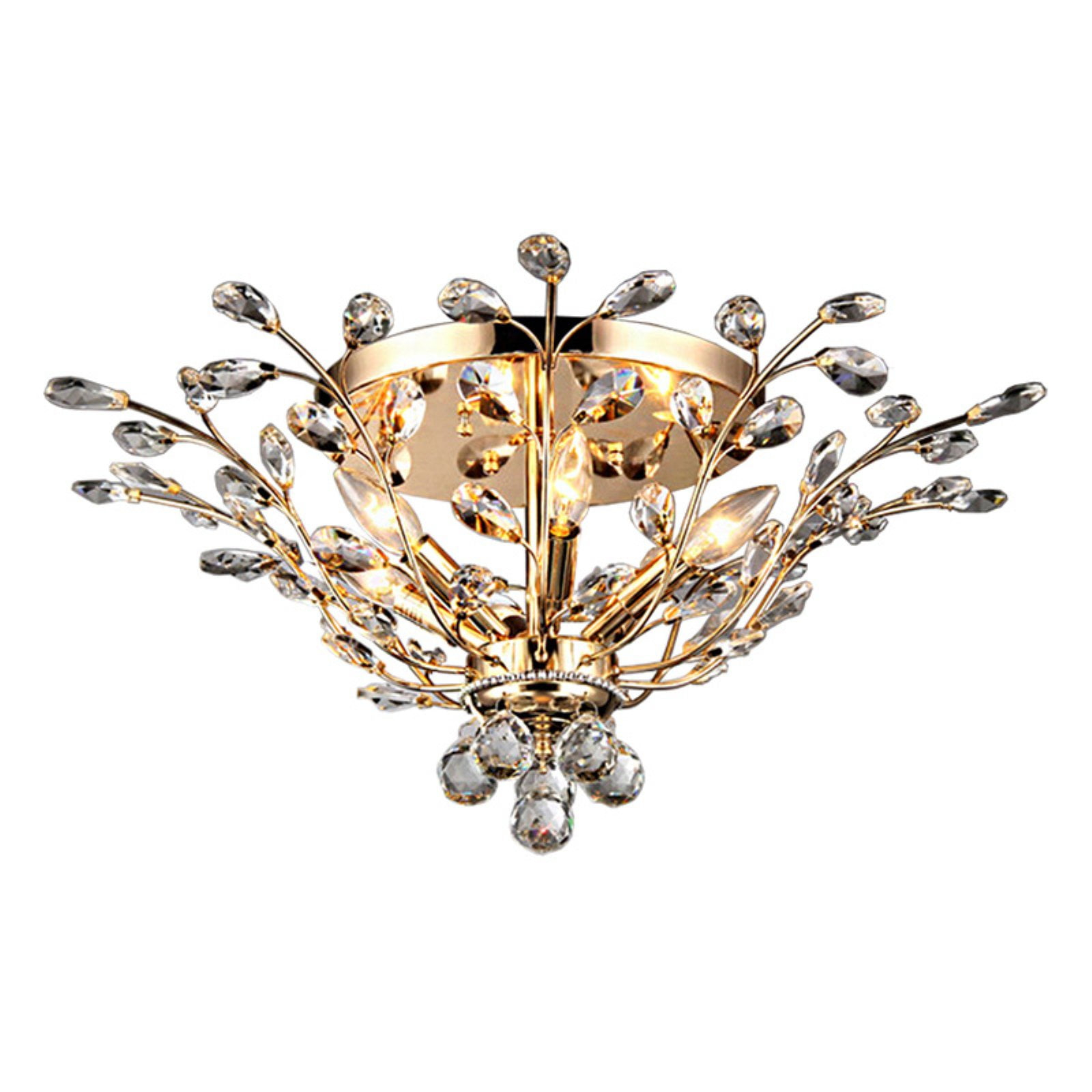 Warehouse of Tiffany Ava 6-light Gold 27-inch Crystal Flush Mount