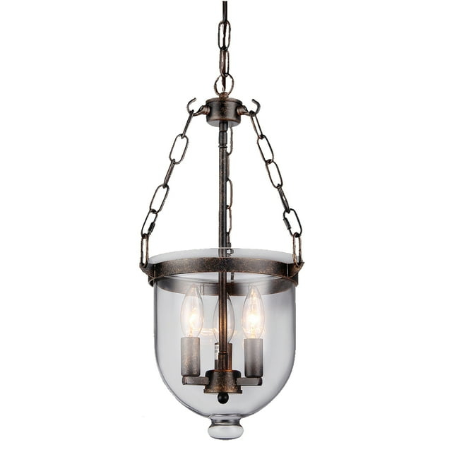 Warehouse of Tiffany Hontiveria Black and Gold-tone Metal and Glass Chandelier