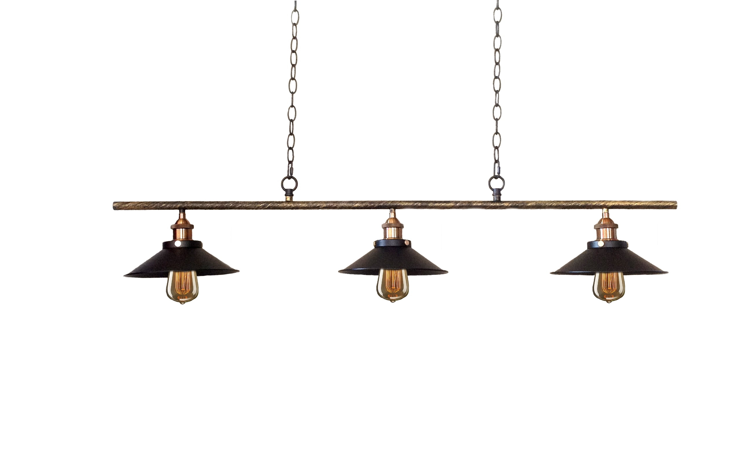 Warehouse of Tiffany LD4012S Olive 11 in. 3-Light Indoor Black Finish Chandelier with Light Kit