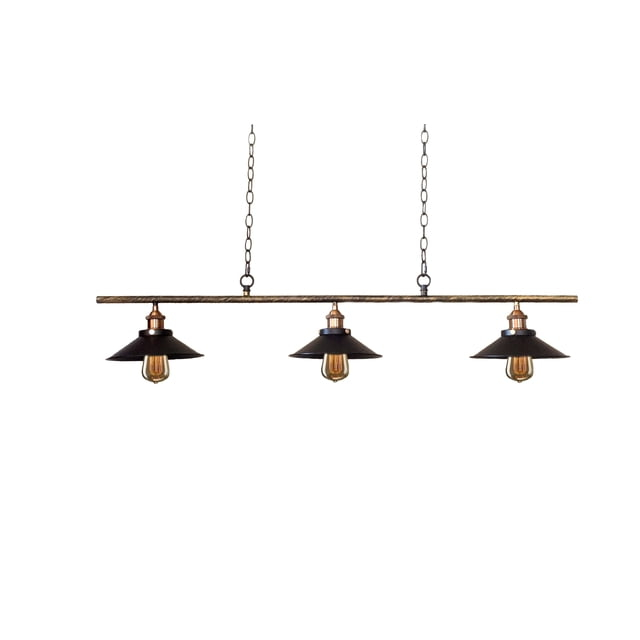 Warehouse of Tiffany LD4012S Olive 11 in. 3-Light Indoor Black Finish Chandelier with Light Kit