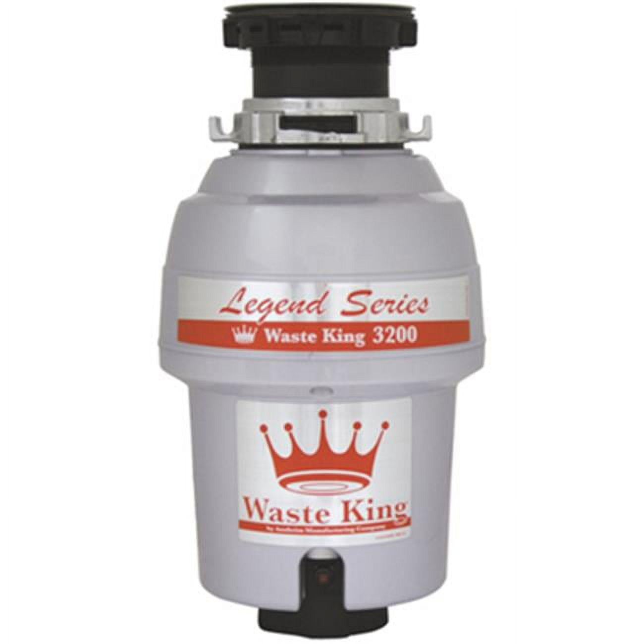 Waste King Legend Series L-3200 Garbage Disposer, 3/4 hp Motor, 115 V, Stainless Steel