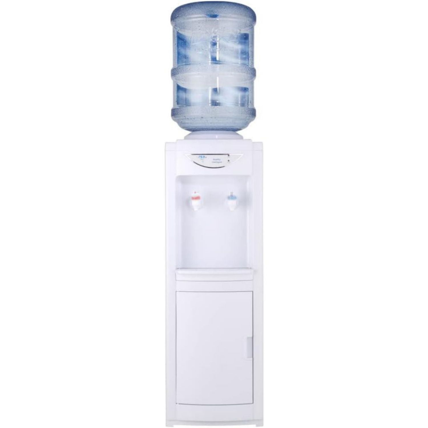 Hot & Cold Top Loading Water Dispenser, 5 Gallon Water Cooler Dispenser with Child Safety Lock, Removable Drip Tray and Storage Cabinet, Ideal for Home Office Use, White